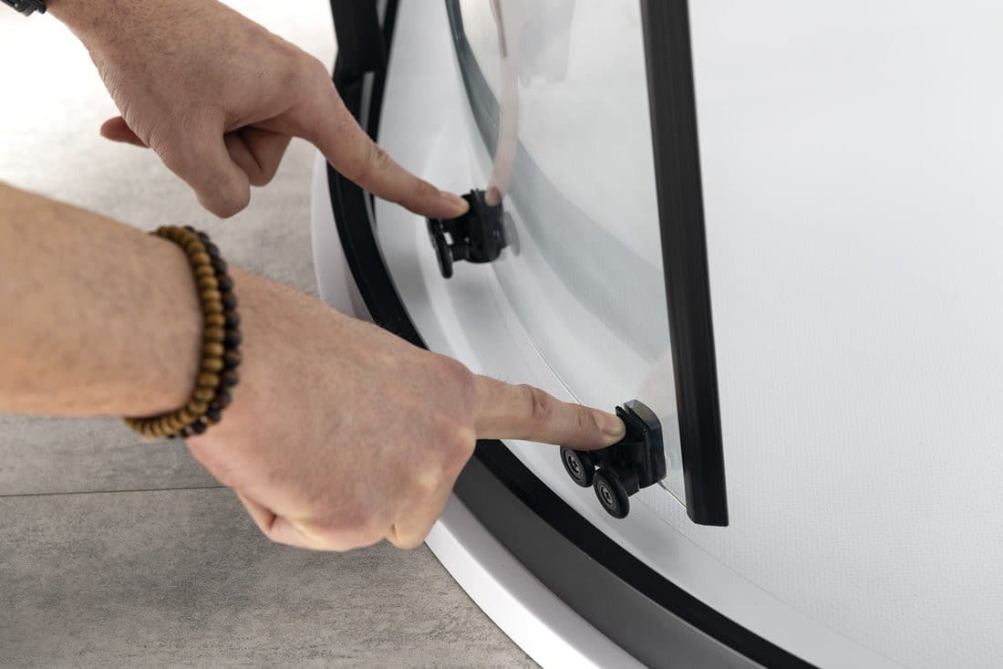 SIGMA SIMPLY BLACK kabina prysznicowa półokrągła 800x800mm, R550, szkło czyste