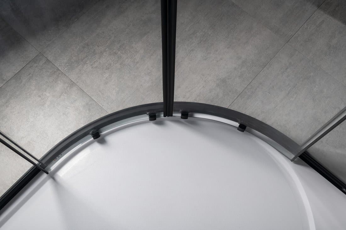 SIGMA SIMPLY BLACK kabina prysznicowa półokrągła 800x800mm, R550, szkło czyste
