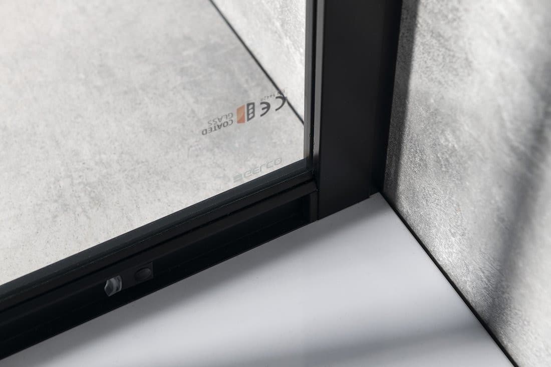 SIGMA SIMPLY BLACK kabina prysznicowa półokrągła 800x800mm, R550, szkło czyste