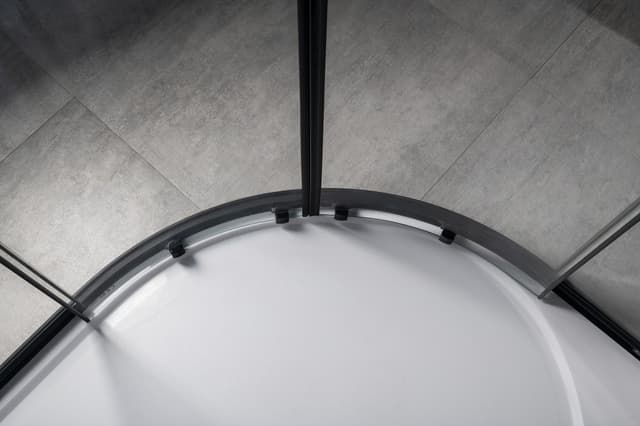 SIGMA SIMPLY BLACK kabina prysznicowa półokrągła 900x900mm, R550, szkło czyste