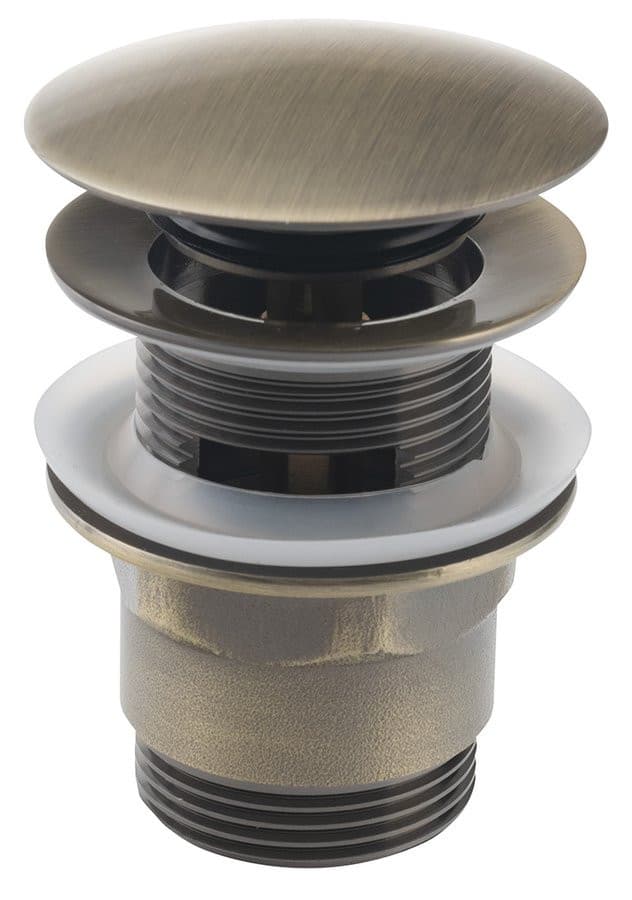 Korek umywalkowy 5/4“, klik- klak, duży grzybek, 30-45mm, ciemny brąz