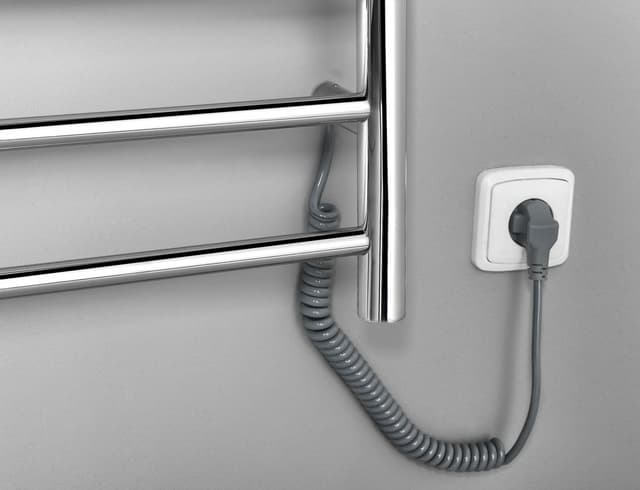 REDONDO elektryczna suszarka na ręczniki, okrągła, 600x1500 mm, 130 W, stal nierdzewna polerowana