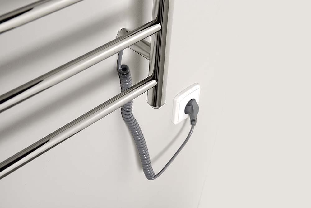 REDONDO elektryczna suszarka na ręczniki, okrągła, 630x1160 mm, 130 W, stal nierdzewna polerowana