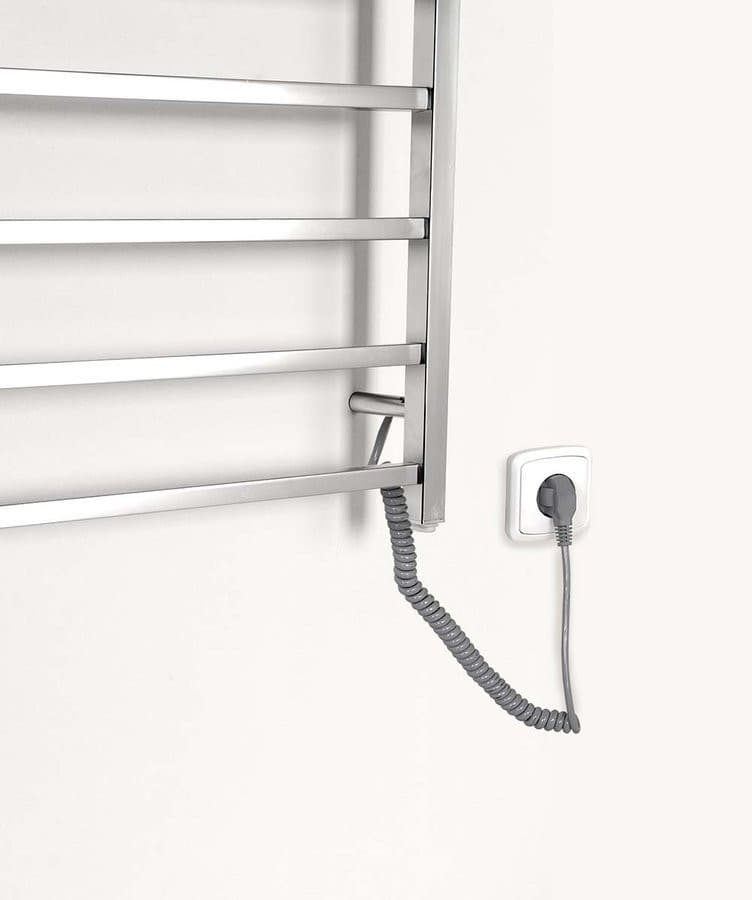 ESKINADO elektryczna suszarka na ręczniki, kwadratova, 620x1160 mm, 120 W, stal nierdzewna polerowana