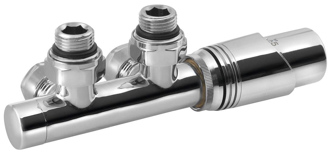 WICHER zestaw przyłączeniowy zespolony z termostatem, rozstaw 50mm, chrom