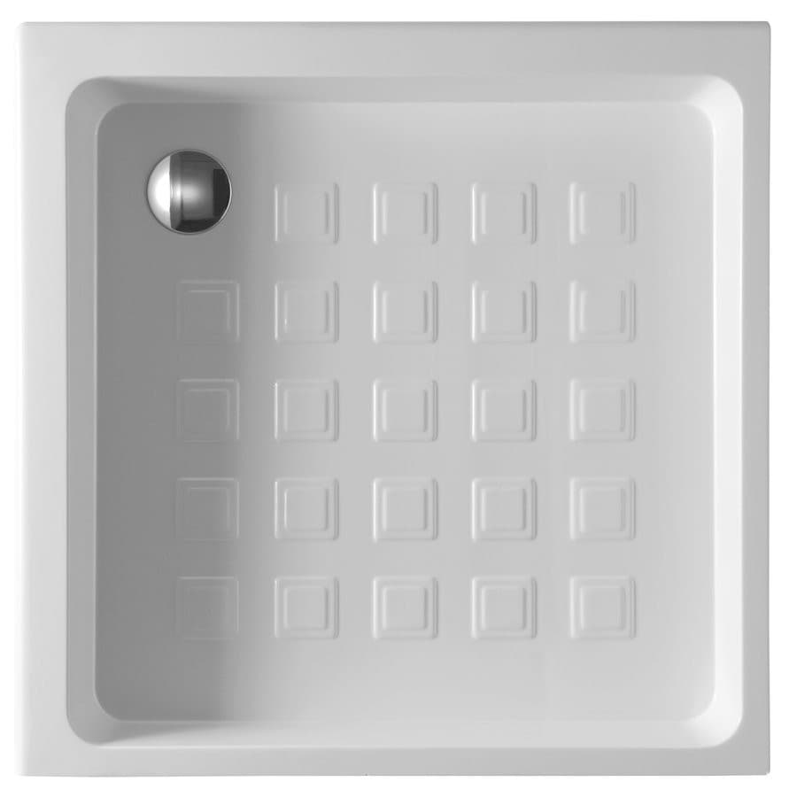 RETRO brodzik prysznicowy ceramiczny, kwadrat 100x100x20cm, biały