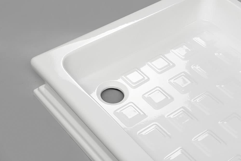 RETRO brodzik prysznicowy ceramiczny, kwadrat 100x100x20cm, biały