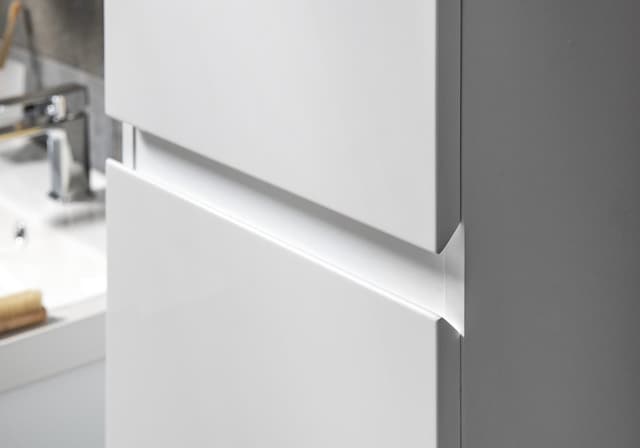 ALTAIR słupek wysoki z koszem na bieliznę 40x184x31cm, prawy, biały