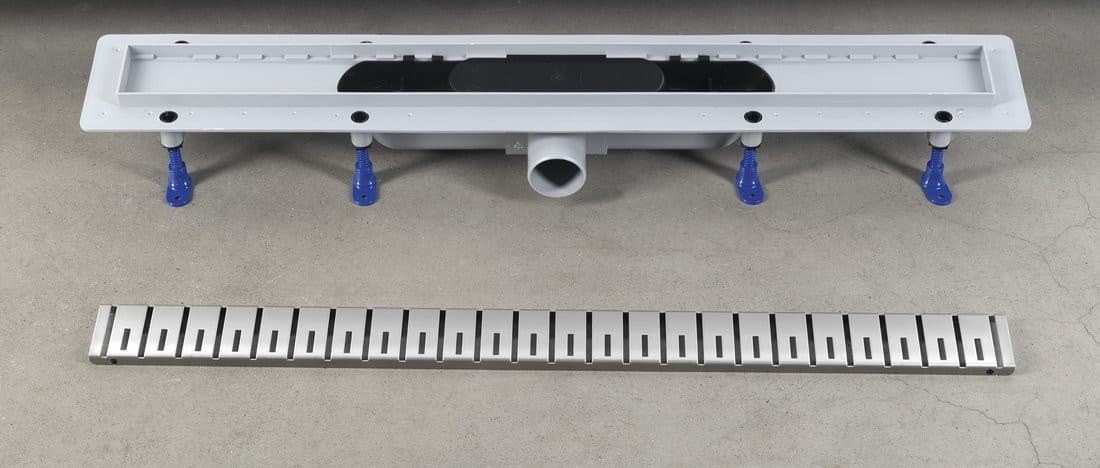 KLAVER odpływ liniowy z rusztem ze stali nierdzewnej, L-710, DN50