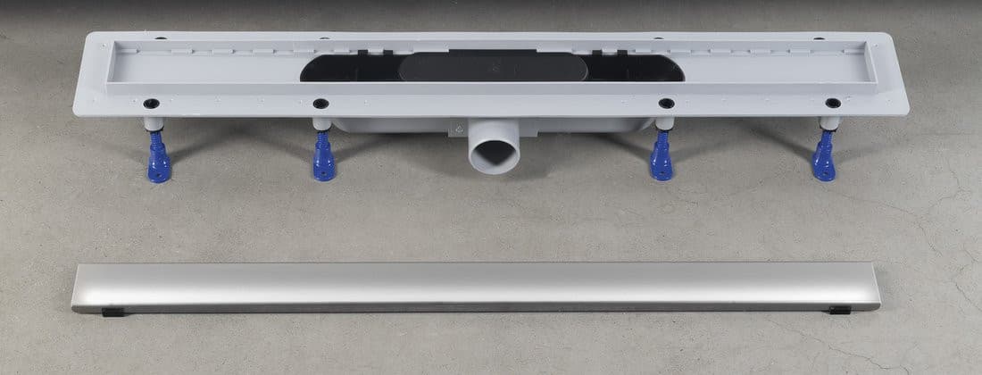 FLISE odpływ liniowy z rusztem ze stali nierdzewnej do płytek, L-910, DN50