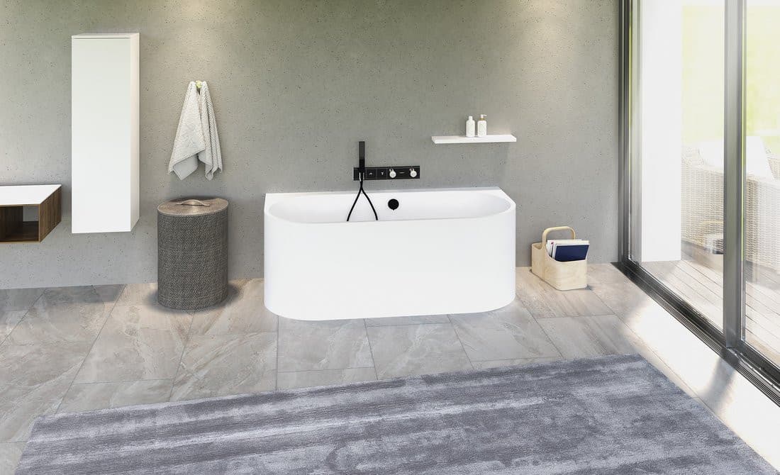 ASTRA DL MONOLITH wanna przyścienna stojąca 160x75x60cm, biała