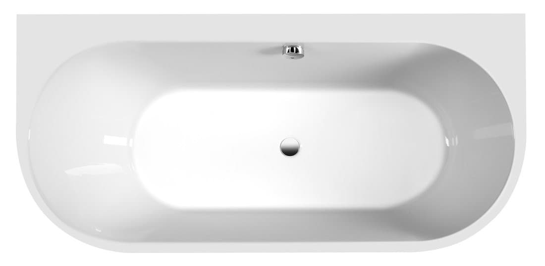 ASTRA DL MONOLITH wanna przyścienna stojąca 160x75x60cm, biała/czarny