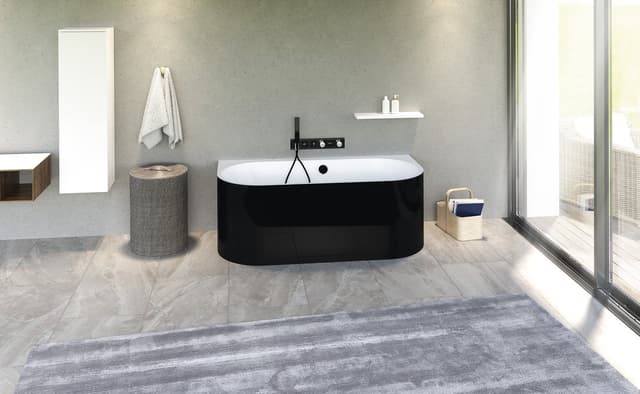 ASTRA DL MONOLITH wanna przyścienna stojąca 160x75x60cm, biała/czarny