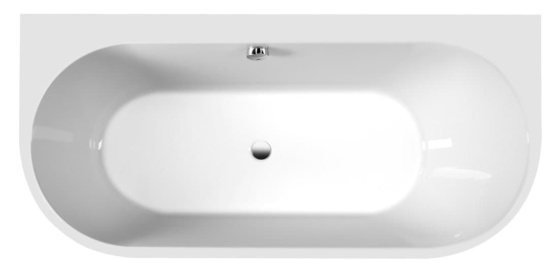 ASTRA DR MONOLITH wanna przyścienna stojąca 160x75x60cm, biała/czarny