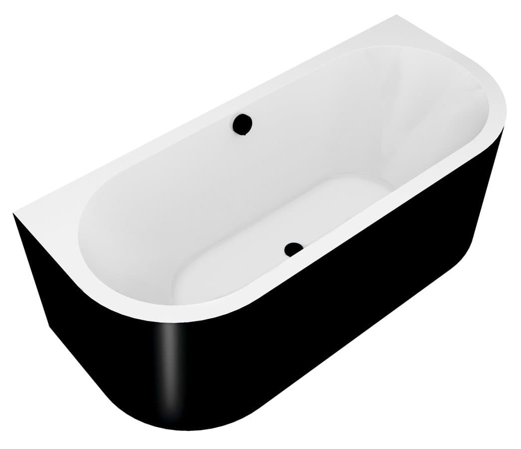 VIVA D MONOLITH wanna przyścienna stojąca 170x75x60cm, biały/czarny