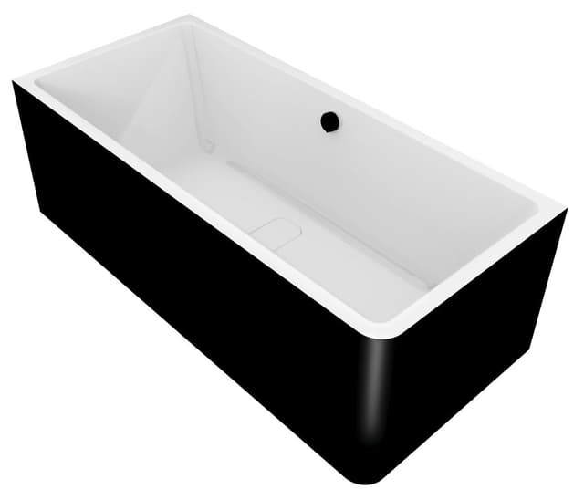 MARLENE CURVE L MONOLITH wanna wolnostojąca przyścienna 185x85x63cm, biały/czarny