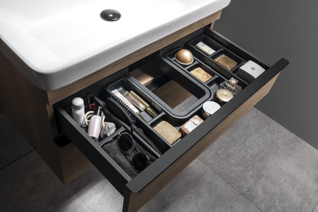 Organizer boczny LINDO, zestaw 2 szt., 114x323mm, plastik, antracyt