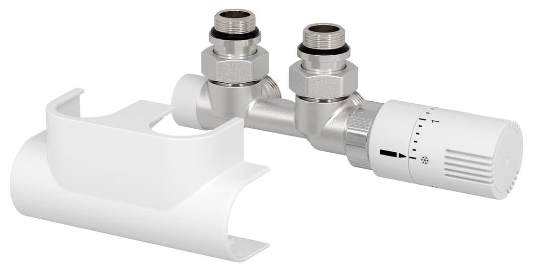 TOP 50 zestaw przyłączeniowy zespolony z termostatem, prawy, biały