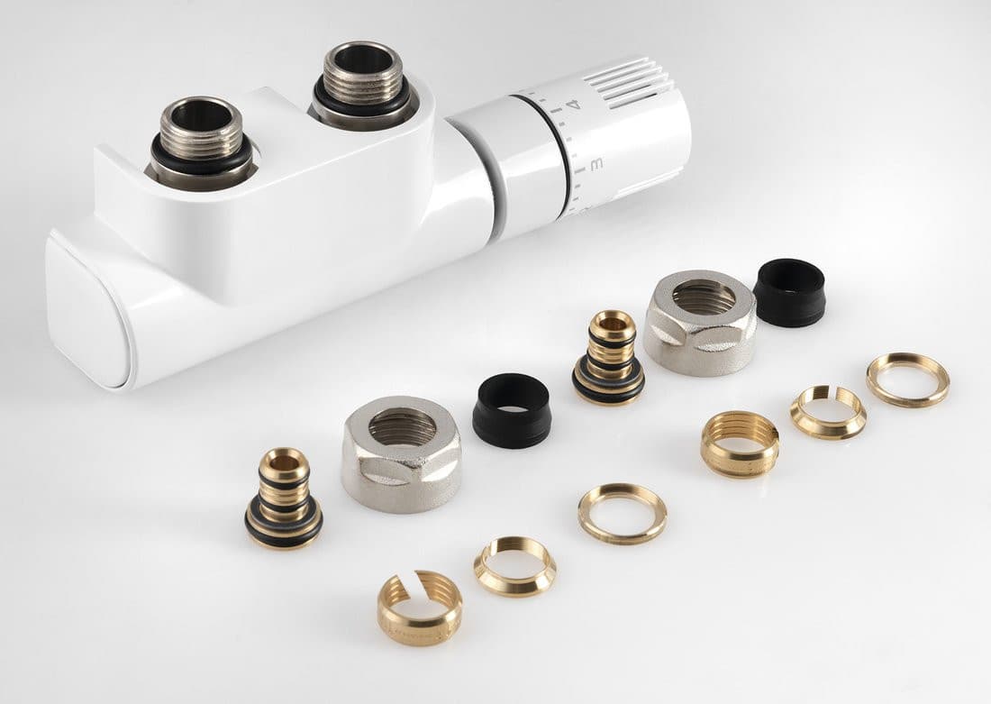 TOP 50 zestaw przyłączeniowy zespolony z termostatem, prawy, biały