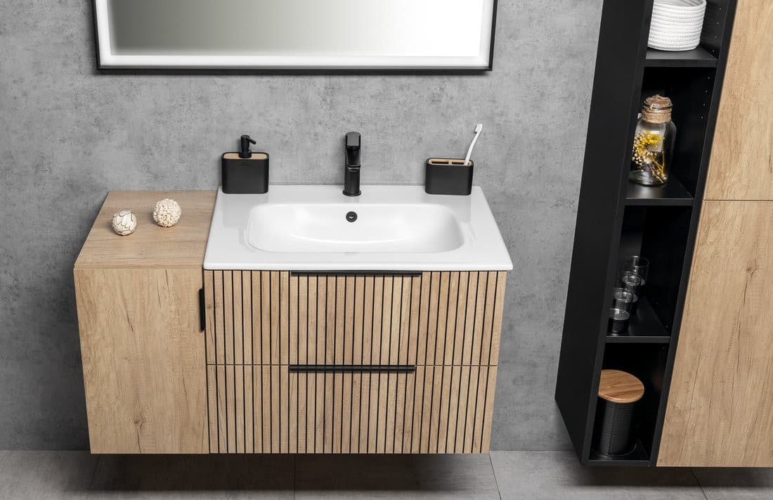 CIRASA szafka wisząca dolna 30x52x46cm, prawa/lewa, dąb Alabama