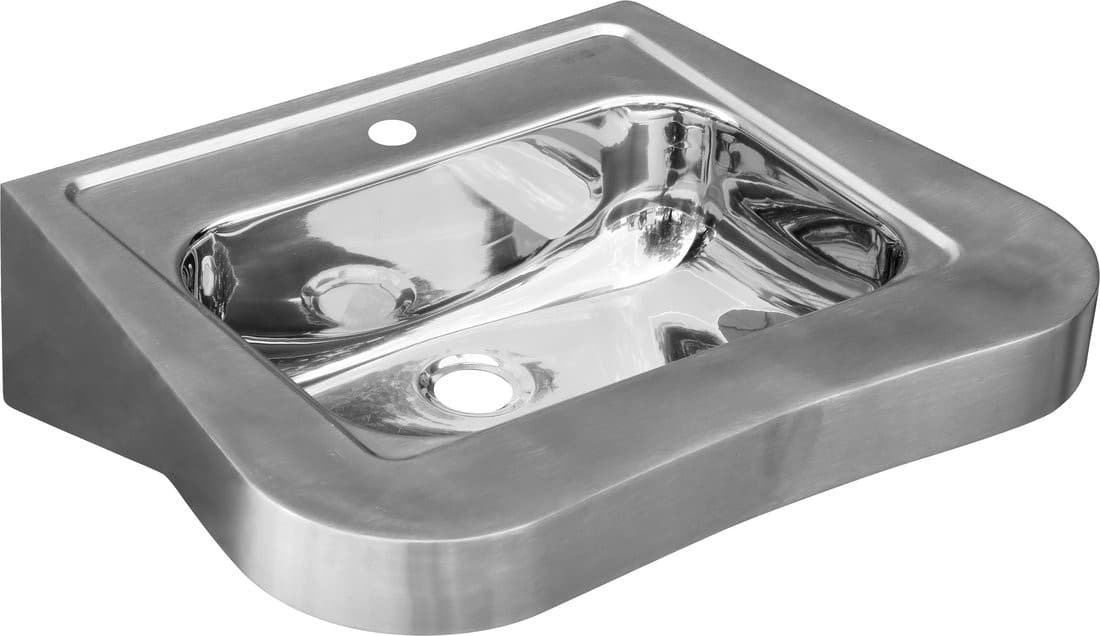 Umywalka dla niepełnosprawnych 600x150x460 mm, ścienna, stal nierdzewna mat