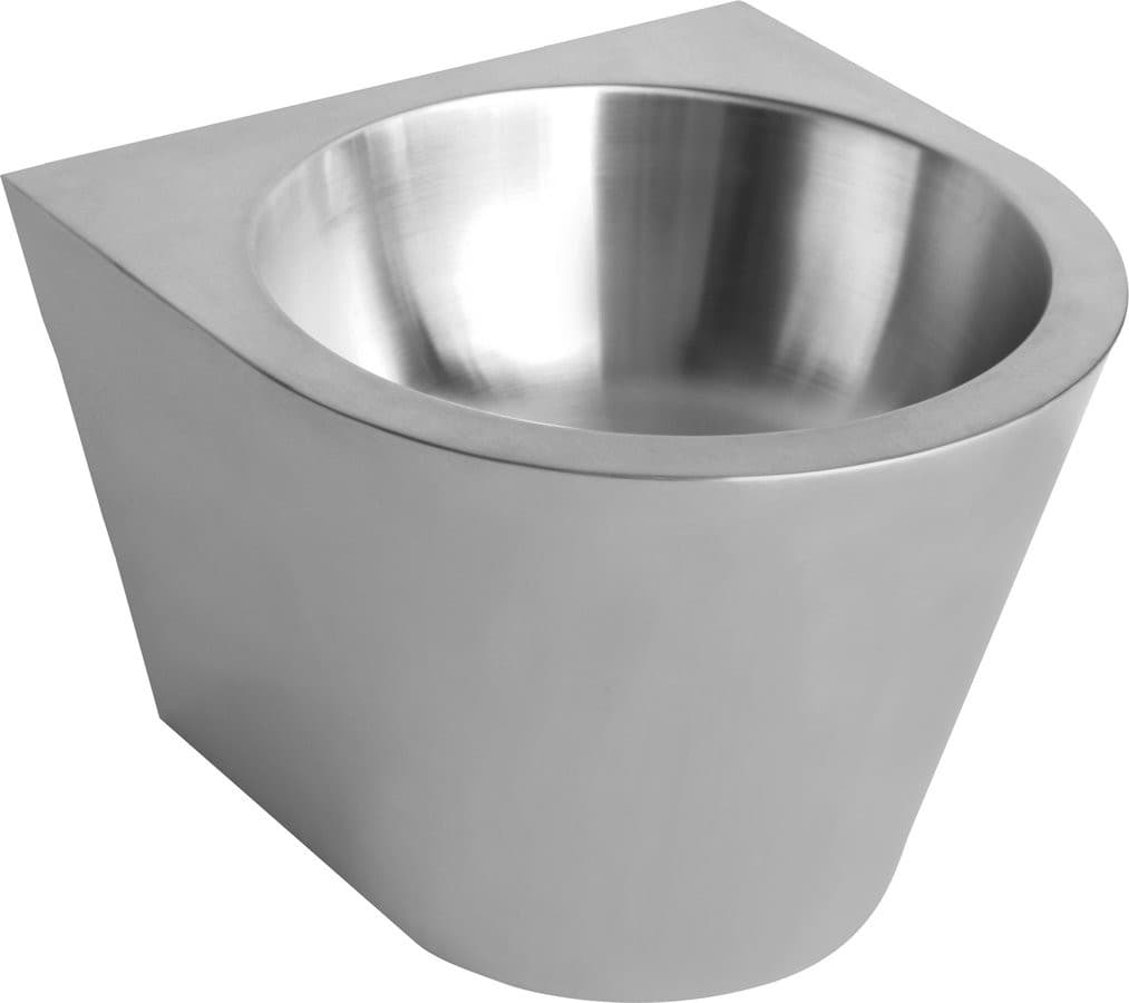 Umywalka ścienna bez otworu na baterię 360x270x360 mm, stal nierdzewna mat