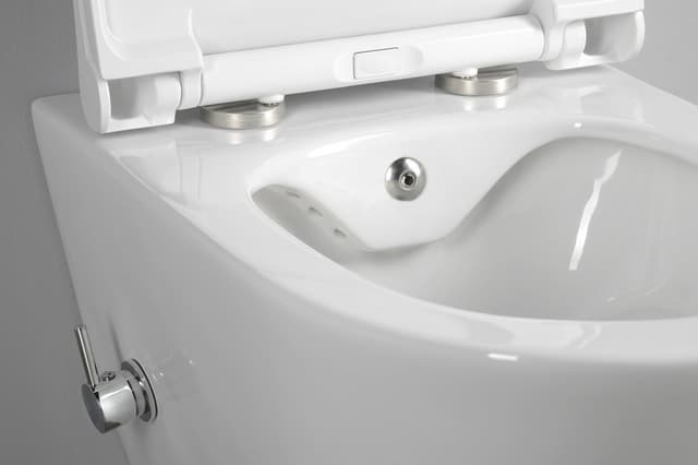 AVVA CLEANWASH WC wiszące Rimless prysznic bidetowy, zintegrowana bateria, stelaż podtynkowy z przyciskiem Schwab, biały
