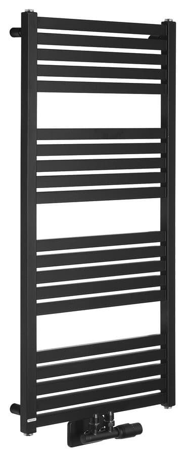 GRUNT grzejnik łazienkowy 500x1050mm, podłączenie środkowe, czarny mat