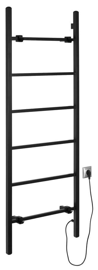 BARBO elektryczna suszarka na ręczniki, kwadratowa, 600x1600mm, 160 W, czarny mat