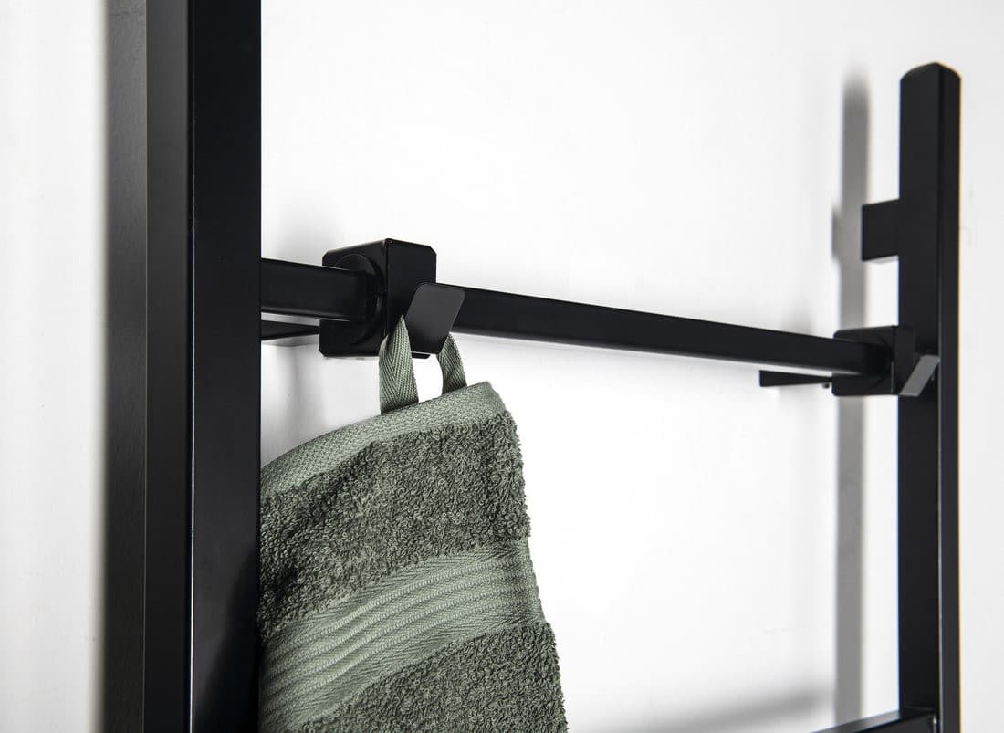 BARBO elektryczna suszarka na ręczniki, kwadratowa, 600x1600mm, 160 W, czarny mat