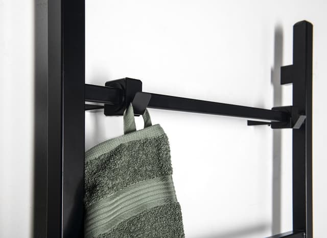 BARBO elektryczna suszarka na ręczniki, kwadratowa, 600x1600mm, 160 W, czarny mat