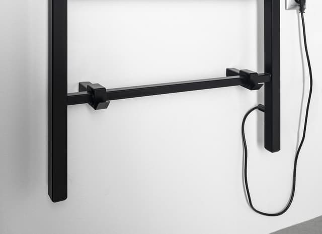 BARBO elektryczna suszarka na ręczniki, kwadratowa, 600x1600mm, 160 W, czarny mat