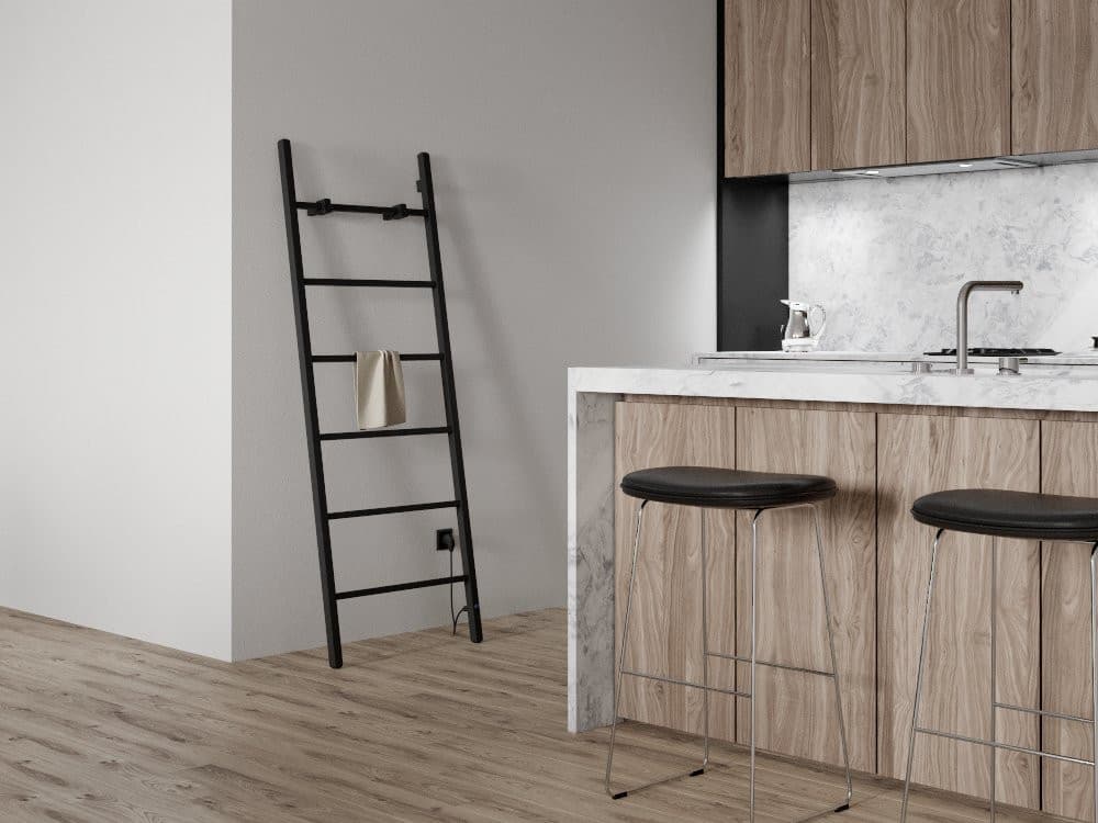 BARBO elektryczna suszarka na ręczniki, kwadratowa, 600x1600mm, 160 W, czarny mat