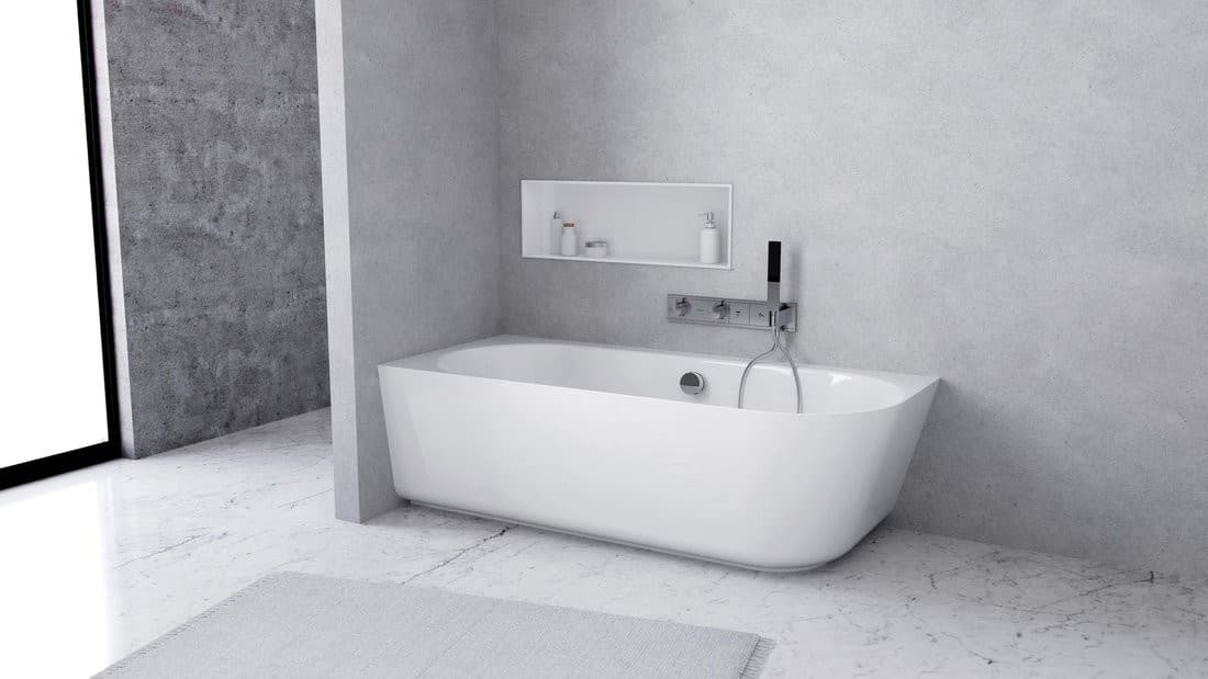 SUSSI L wanna przyścienna, narożna, kompozyt, 150x70x49,5cm, biały