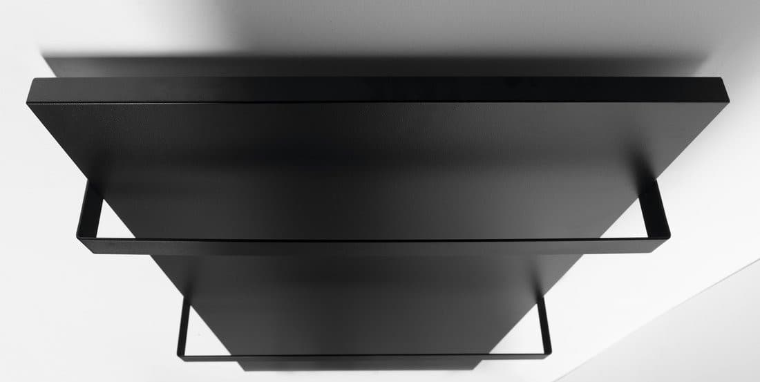 ENIS panel promiennikowy 600W, 590x1200 mm, 2 wieszaki na ręczniki, IP44, czarny mat