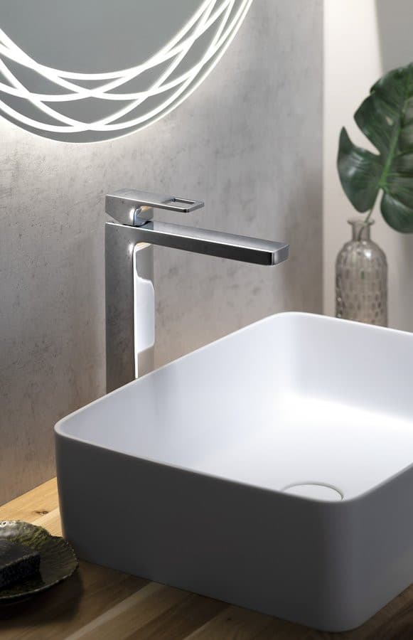 FORATA bateria umywalkowa wysoka z przedłużoną wylewką, chrom