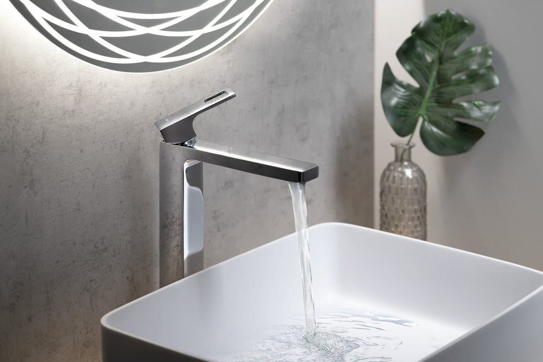 FORATA bateria umywalkowa wysoka z przedłużoną wylewką, chrom