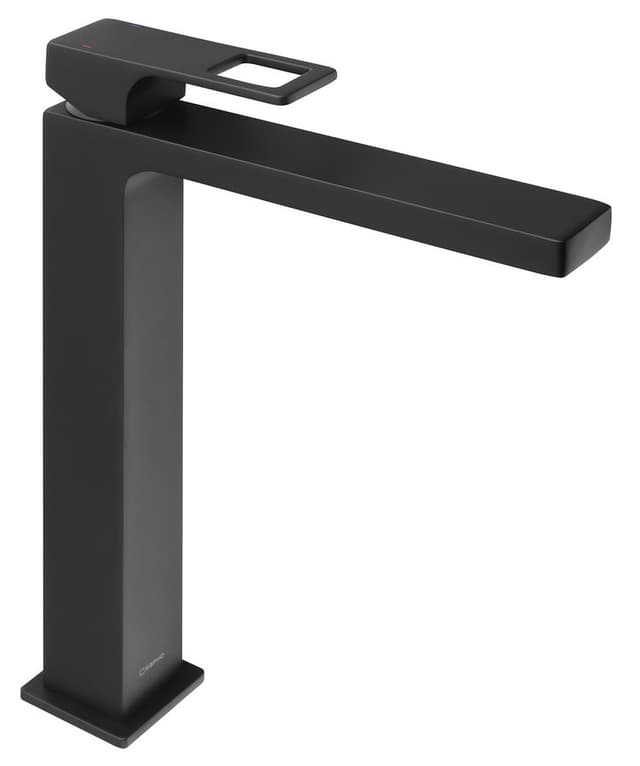 FORATA bateria umywalkowa wysoka z przedłużoną wylewką, czarny mat