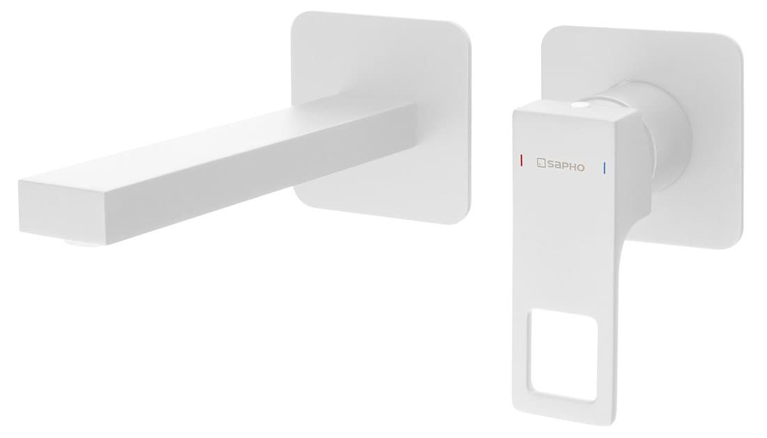 FORATA bateria umywalkowa podtynkowa, wylewka 18,5cm, biały mat