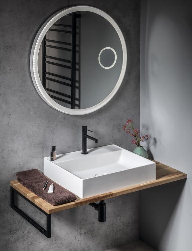 FLOAT lustro okrągłe podświetlane LED, ø 90cm, lusterko kosmetyczne, IR czujnik, 3500-6500°K, biały