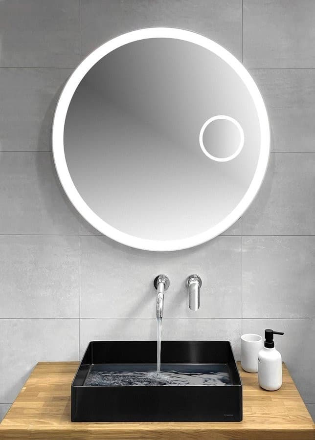 FLOAT lustro okrągłe podświetlane LED, ø 90cm, lusterko kosmetyczne, IR czujnik, 3500-6500°K, biały