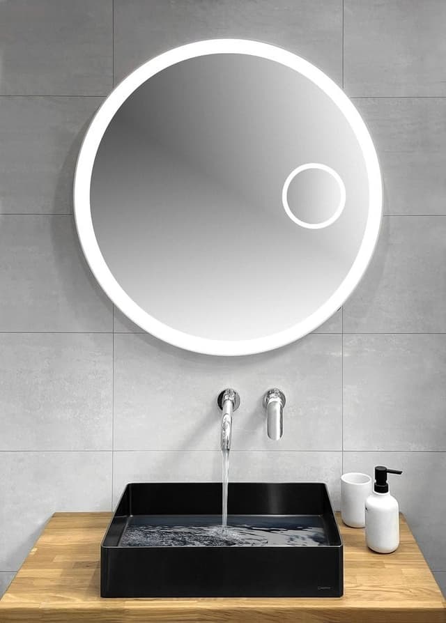 FLOAT lustro okrągłe podświetlane LED, ø 90cm, lusterko kosmetyczne, IR czujnik, 3500-6500°K, biały