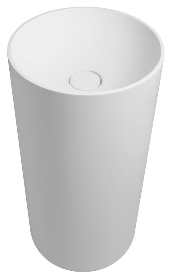 ALTONA umywalka wolnostojąca z pokrywą odpływu Ø 43,5x85cm, kompozyt, biały mat