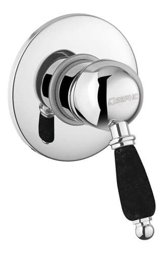 KIRKÉ BLACK bateria prysznicowa podtynkowa, 1 wyjście, uchwyt czarny, chrom