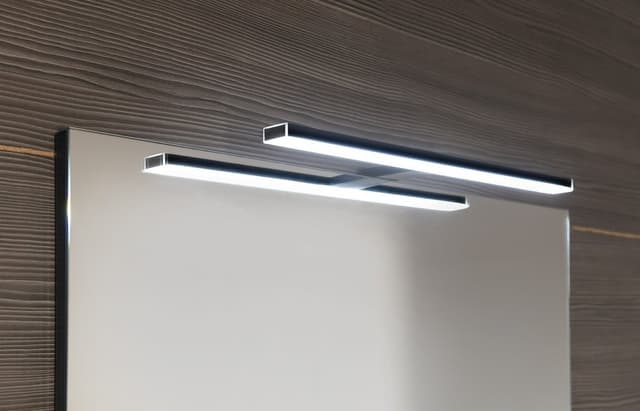 ERUPTA lustro z półką i LED oświetleniem 100x80cm, czarny mat