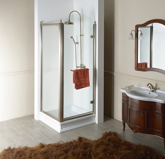 ANTIQUE drzwi obrotowe 800mm, prawe, szkło czyste, brąz, jasny odcień