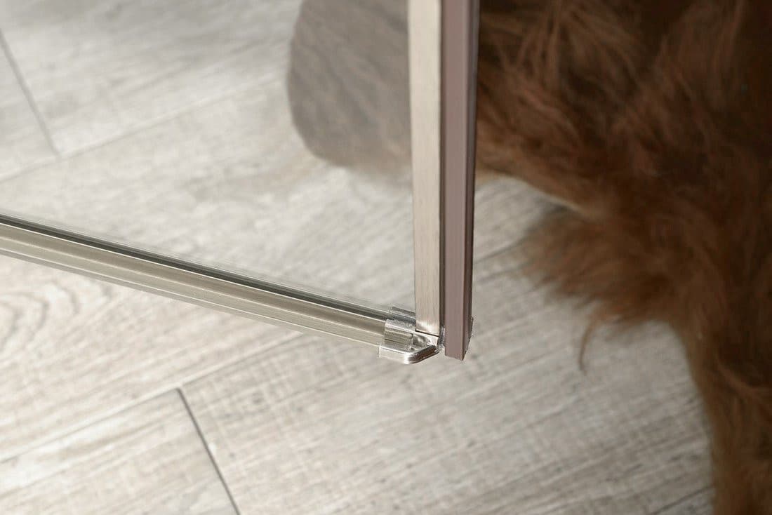 ANTIQUE drzwi obrotowe 800mm, prawe, szkło czyste, brąz, jasny odcień