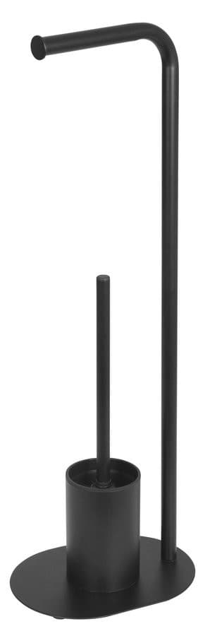 SAMBA stojak z wieszakiem na papier toaletowy oraz szczotką WC, czarny