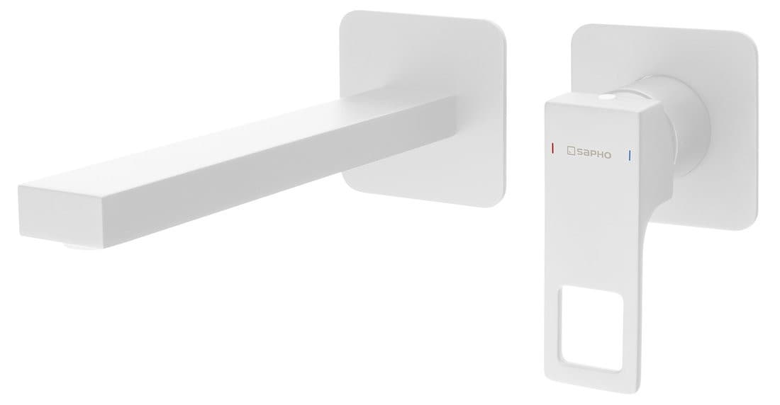 FORATA bateria umywalkowa podtynkowa, wylewka 21,5 cm, biały mat