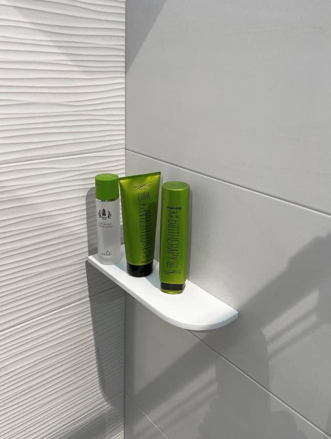 ABELINE półka narożna Rockstone 300x100mm, asymetryczna, biały mat